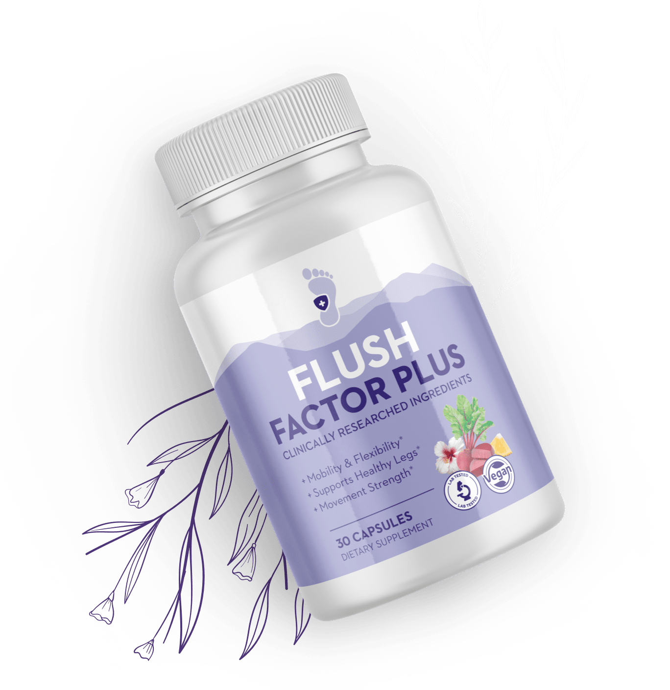 Frascos do suplemento Flush Factor Plus